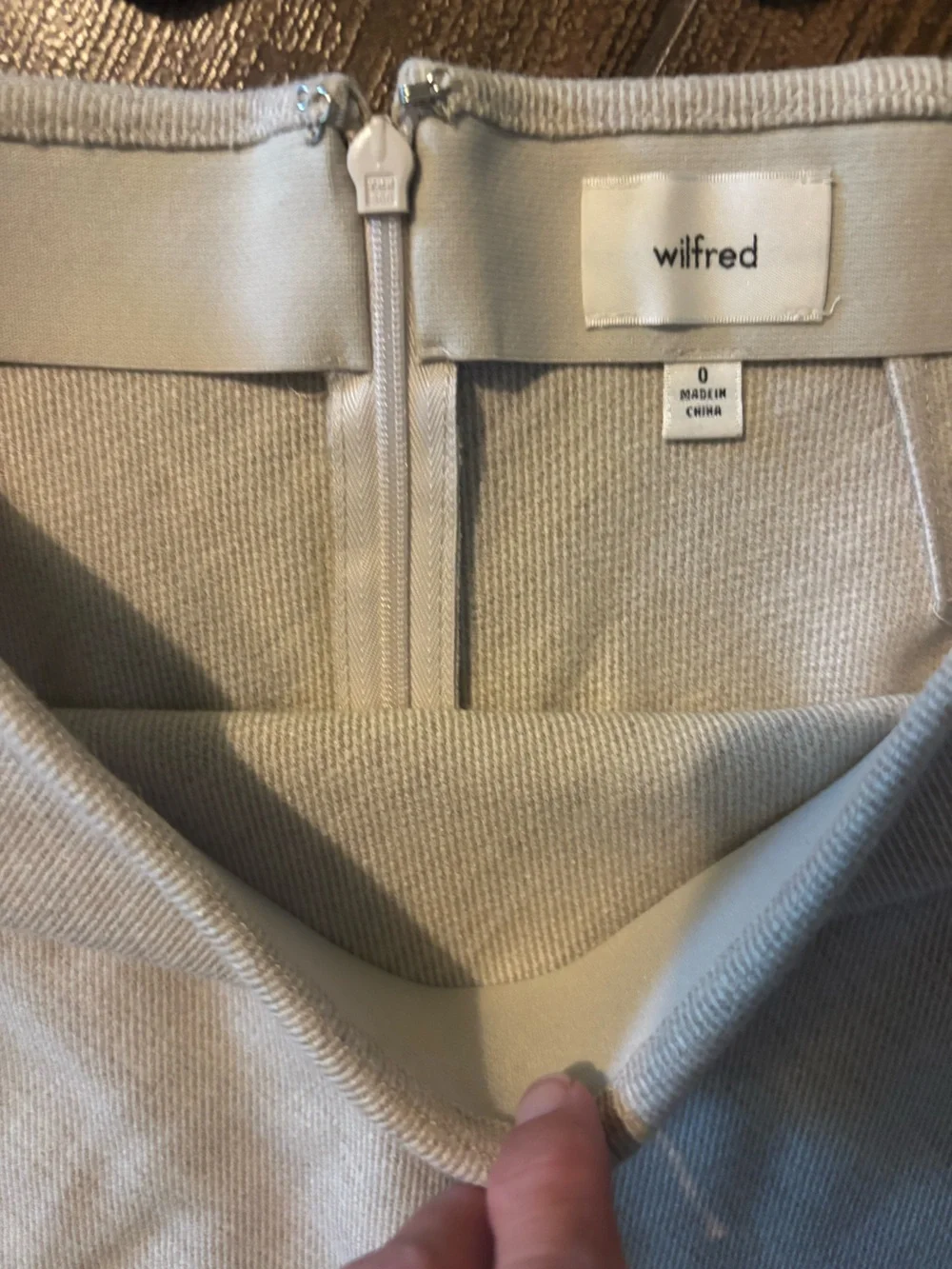 Aritzia Wilfred Textured Two-Piece Skirt & Vest Set (Herring/Birch 0)